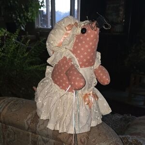 Charming Pink and Cream Fabric Doll